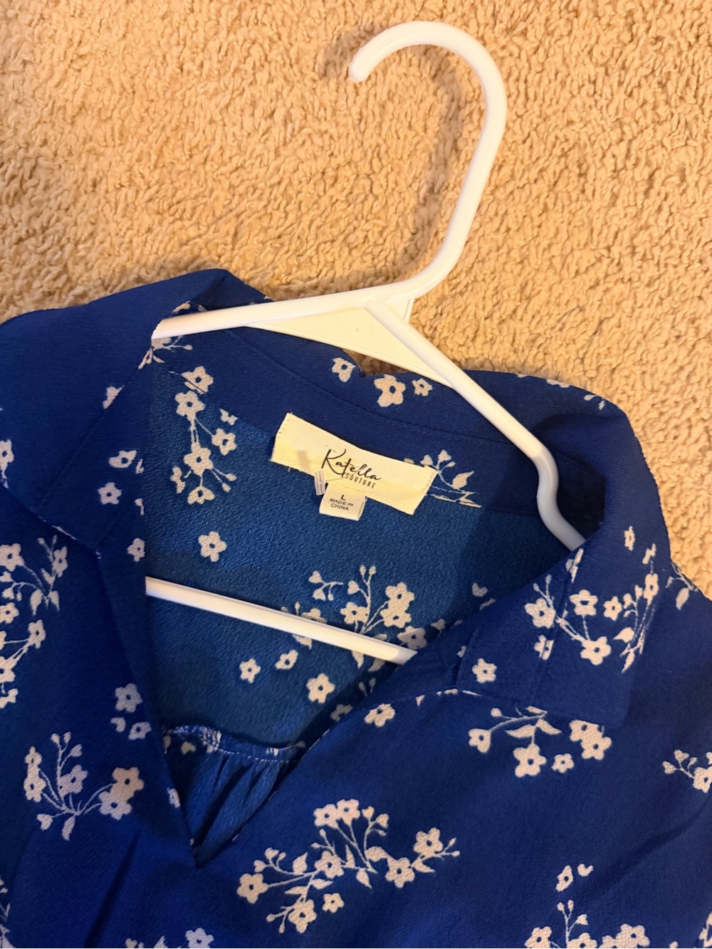 Navy Blue Floral Dress